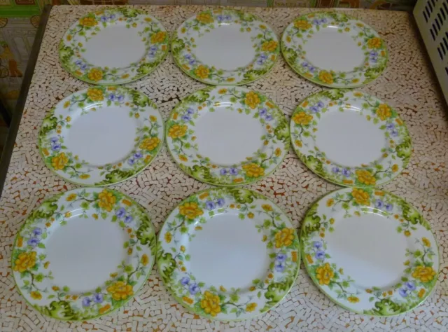 (8) Vintage Mikasa Japan Bone China A6-003 HAMPSHIRE- Bread Plates + FREE PLATE