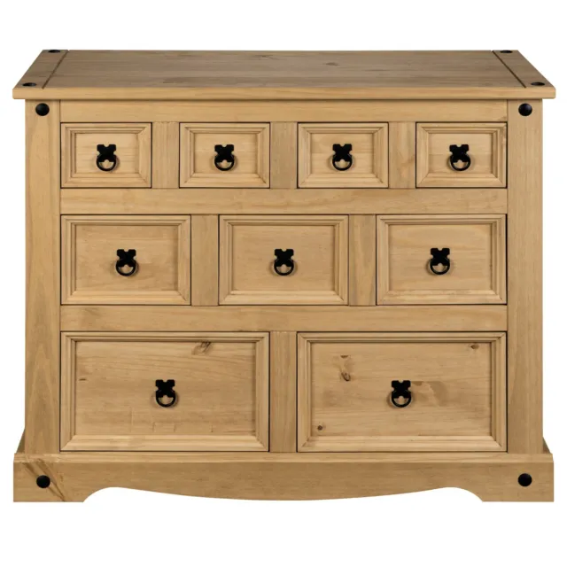 Corona Merchant 4+3+2 Drawer Chest of Drawers, Mexican Solid Pine, Rustic 3