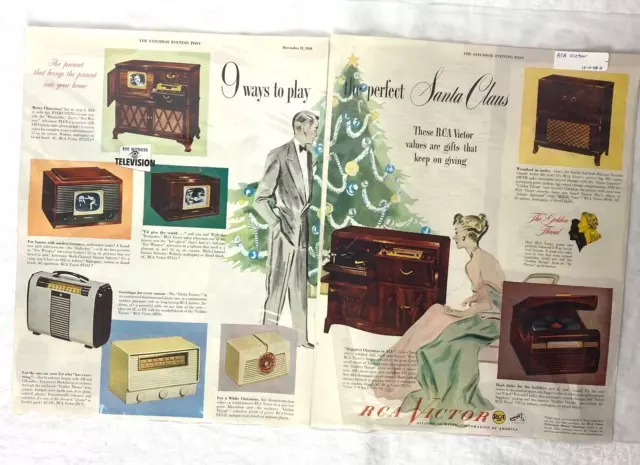 1948 RCA Victor Television TV Print AD - 9 Ways to Play the Perfect Santa Claus