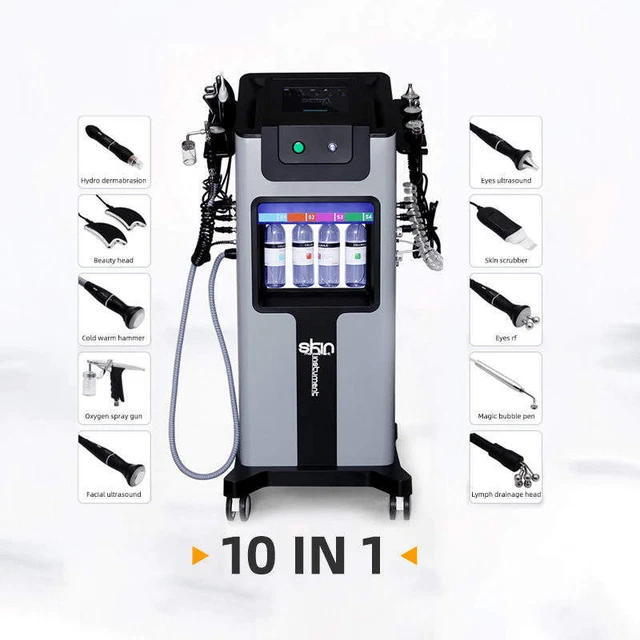 Máquina de microdermabrasión facial de oxígeno Water Hydra RF martilleo frío masaje spa