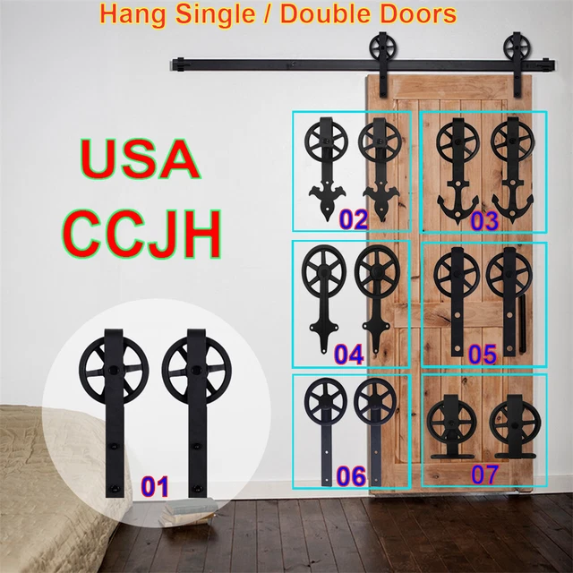 4-20FT Big Wheel Sliding Barn Door Hardware Closet Track Kit Single/Double Doors