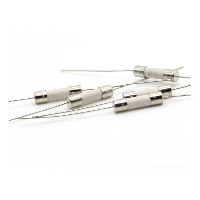 5x Fusibles ceramique T6.3A - 250v - 5x20mm a souder - Lent 177fus183