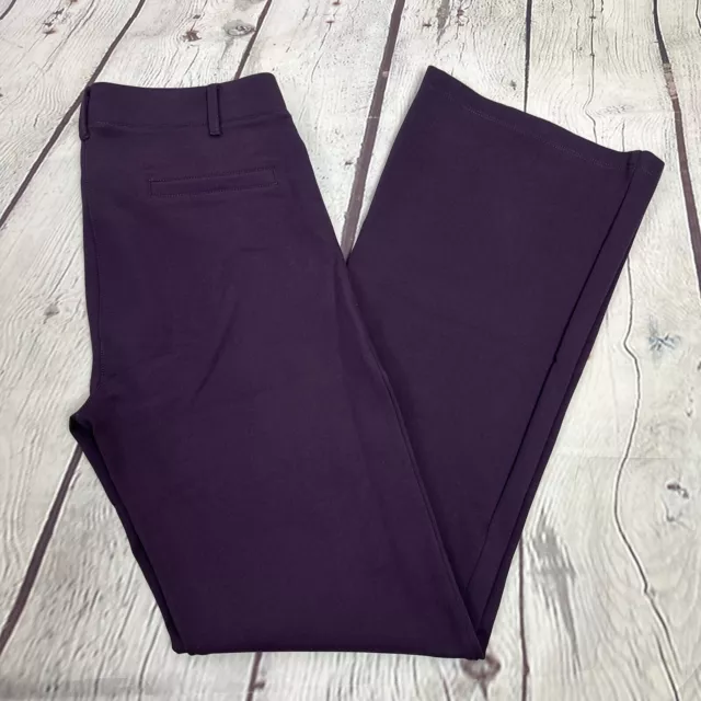 Betabrand Dress Pant Yoga Pants Womens M Faux Pockets Straight Leg Plum