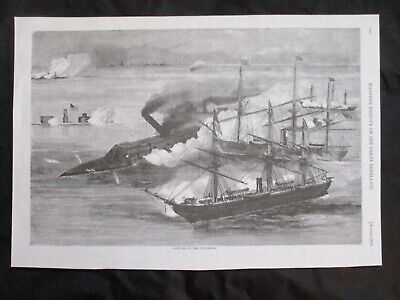 Harper's Weekly Civil War Print - Capture of CSS Tennessee, Mobile, Alabama 1864