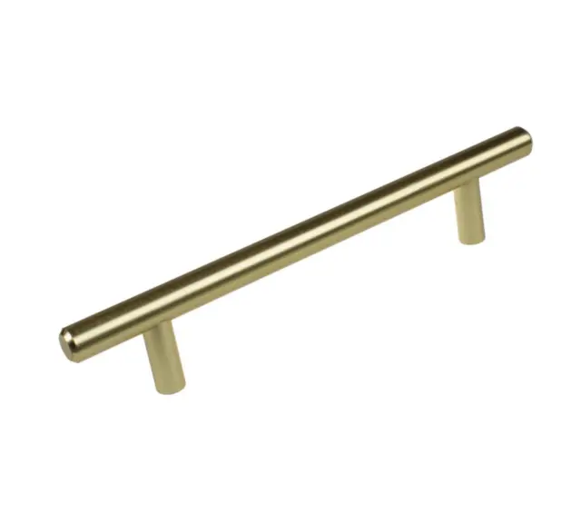 GlideRite 5 in. Center-to-Center Satin Gold Solid Handle Bar Cabinet Drawer Pull