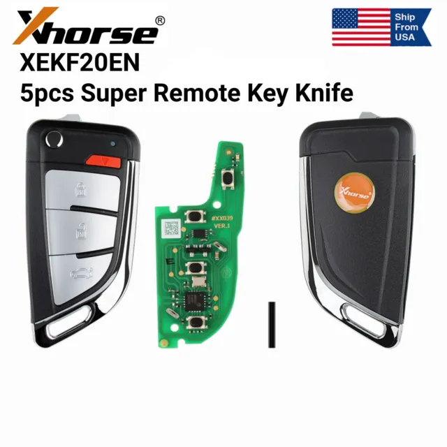 Xhorse XEKF20EN Super Remote Key Knife Flip 4 Buttons For VVDI Key Tool 5pcs/lot