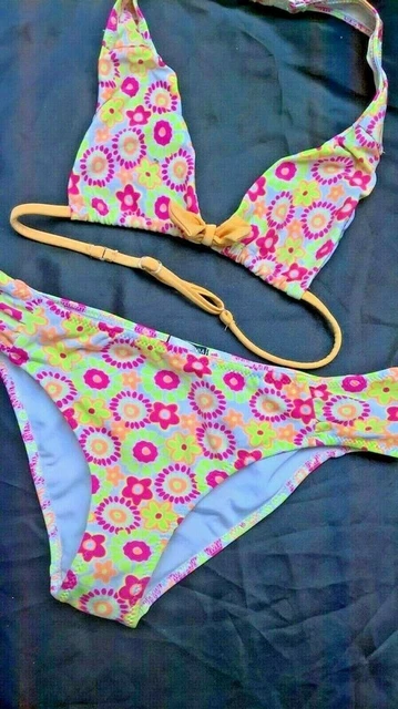 MAILLOT DE BAIN fille 2 pcs taille 10/12 ans Calzedonia jaune et rose TBE  EUR 3,00 - PicClick FR