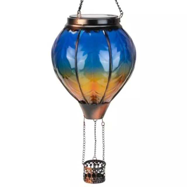 Metal Hanging Solar Lantern PVC Hot Air Balloon Decoration  Patio