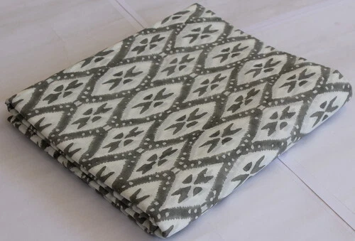 Gris Ikat Main Bloc Tissu Imprimé 100% Coton Course Loisirs Créatifs Couture