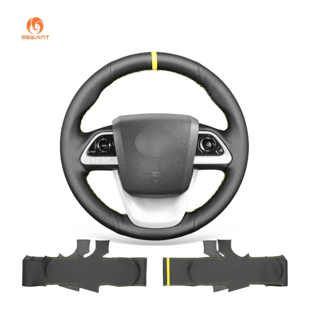 DIY Artificial Leather Steering Wheel Cover for Toyota Prius 4 Prius Prime Mirai