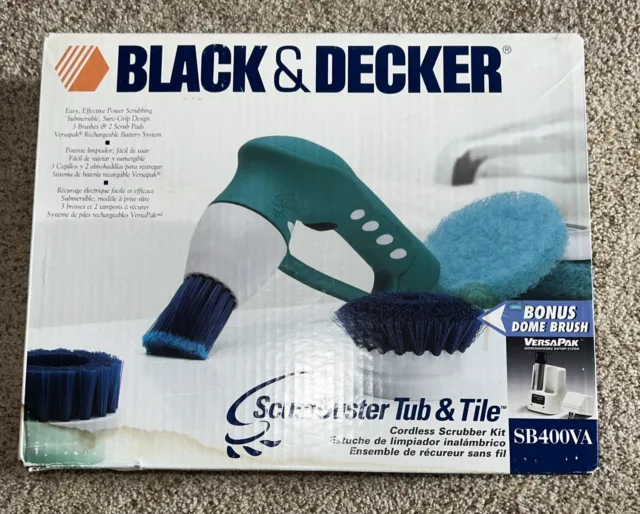 Scrubber Black & Decker, Entire Lot ScumBuster Cordless Wet Scrubber, Model  SB400 No Charger/Battery for 2nd kit for Sale in Joliet, IL - OfferUp