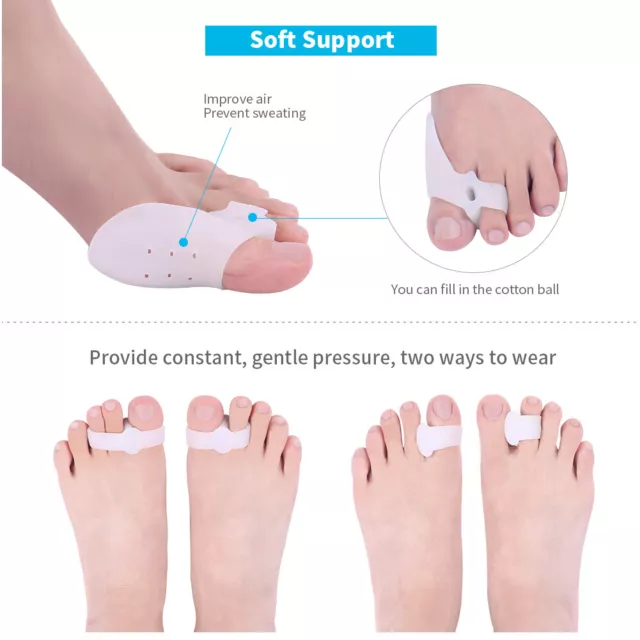 (S) 1Pair Bunion Toe Straightener Correcteur 3Pair Gel De Silicone Toe Separa