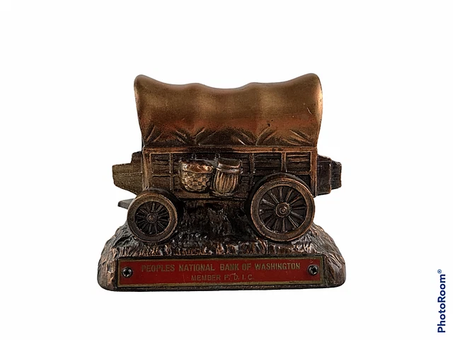 Copper Wagon Piggy Bank  Peoples National Bank Of Washington
