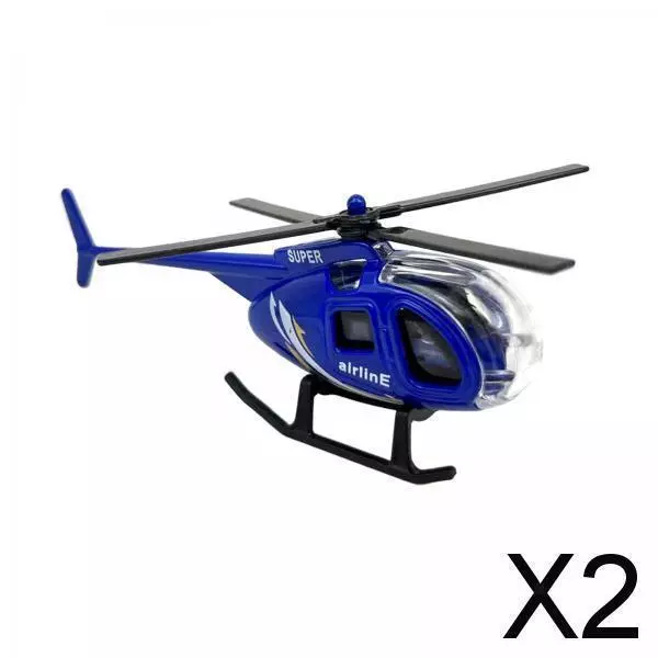 2X 1/64 Diecast Alloy Helicopter for Kids Children Ornament Collections