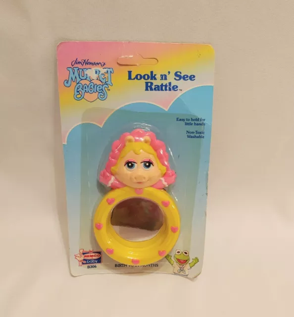 Vintage Muppet Babies Jim Hensons Miss Piggy Remco Look n' See Rattle 1989 NEW