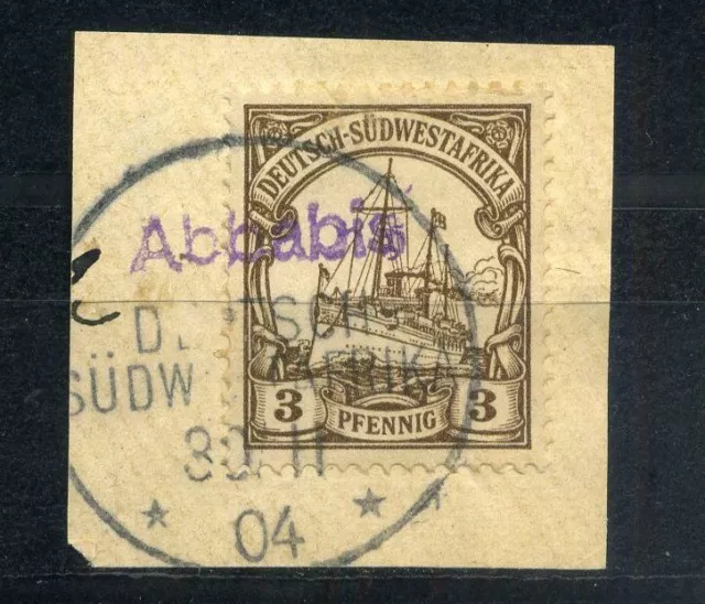 DSW 3 Pfennig Yacht guter Wanderstempel Abbabis 1904 (9247)