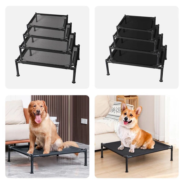 Cooling Chewproof Elevated Dog Bed Sleep Slope Headrest Raised Pet Cot
