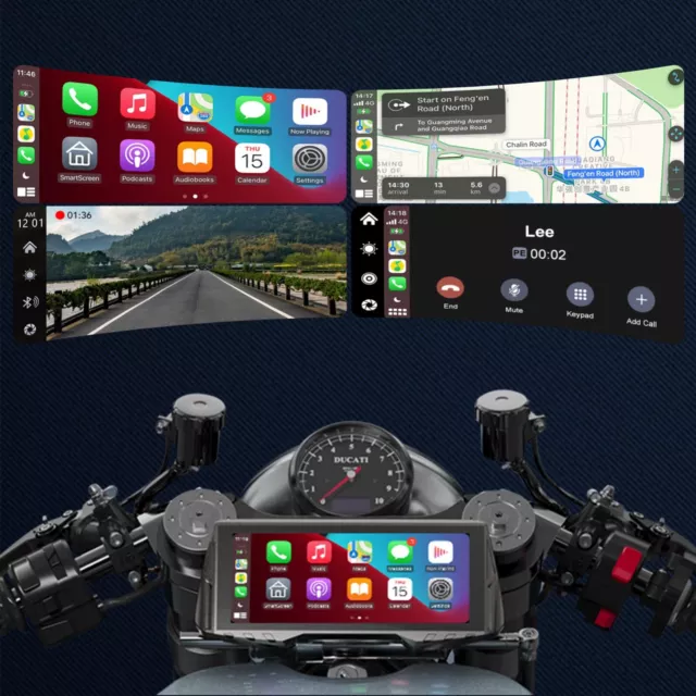 CL876-6.86" Motorcycle Navigator Wireless CarPlay Android Auto with camera &TPMS 2