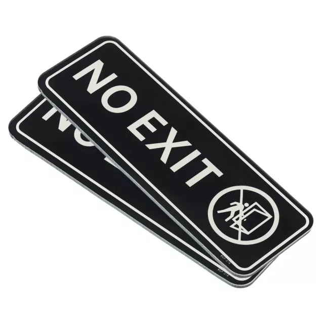 2Pcs 9"x3" No EXIT Sign Self Adhesive Door Sign Sticker Mounting Strips