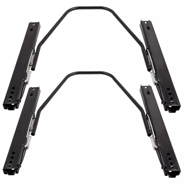 2x Universal Double Locking Competition Bucket Seat Sliders Runners Car Racing