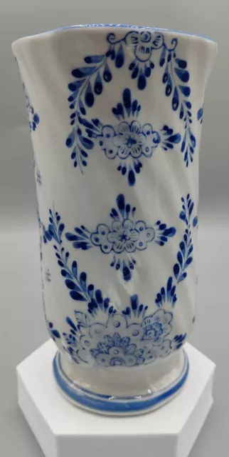 🍀Vase en céramique motif floral bleu