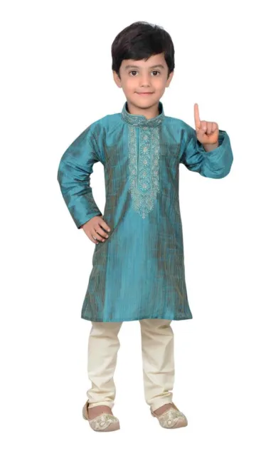 Pigiama Kurta Bambini Indiano Bollywood Party indossare collare mandarino Kurta bambini Sherwani 933