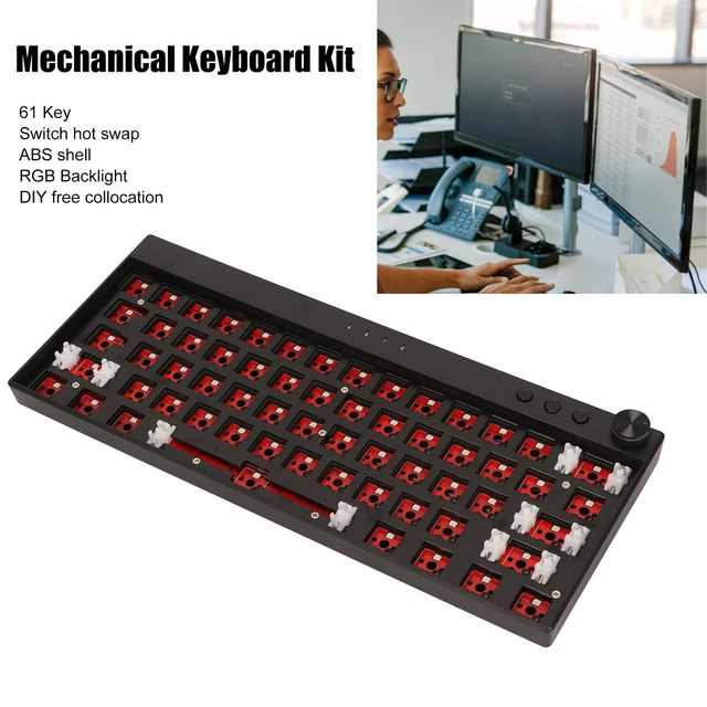 (Schwarz) Mechanisches Tastatur-Bausatz Mit 61 Tasten Kompatibel Mit