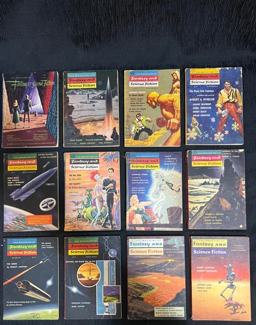 VINTAGE LOT 19521959 Fantasy and Science Fiction Magazines 12 Issues