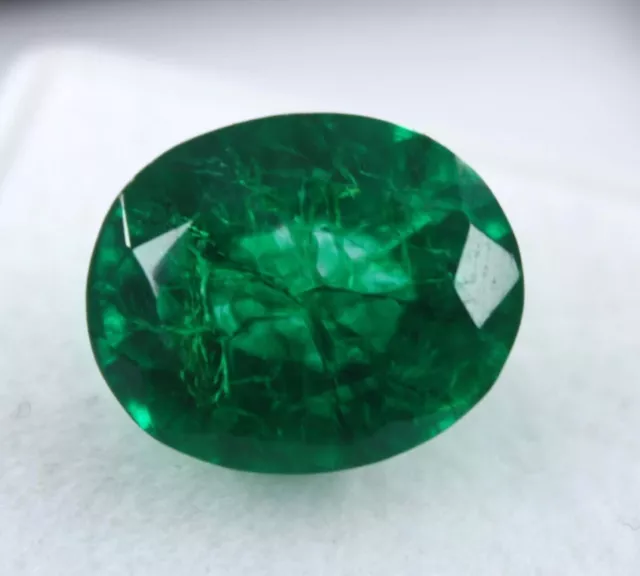 9 Ct Natural Untreated Green Oval Colombian Emerald CERTIFIED Loose Gemstone