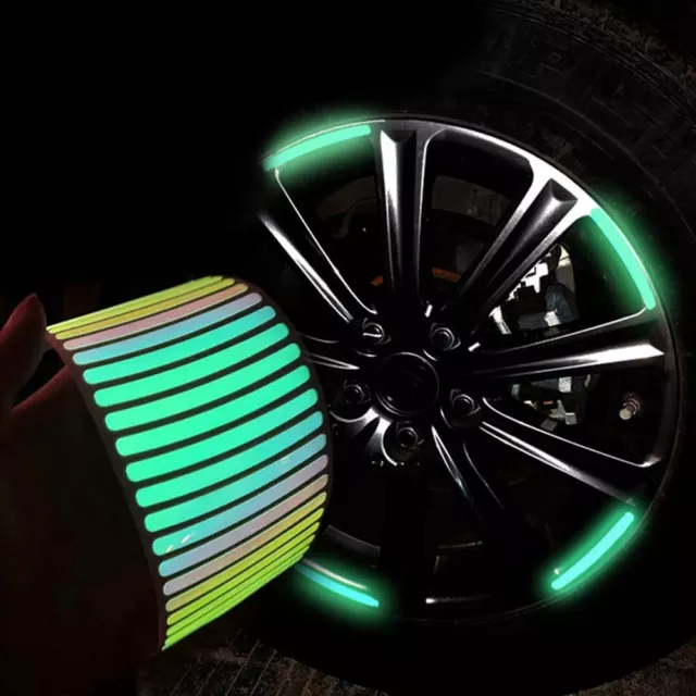 20Pcs Car Wheel Rim Vinyl Decal Reflective Sticker Multiclolor Car Accessories