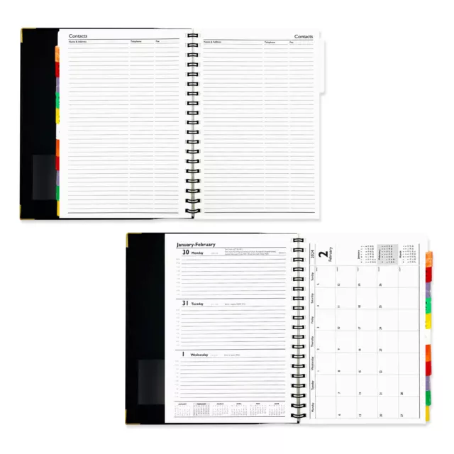 2024 Diary A4 Size Large Portfolio with Tab Week to Page Business Planner Folder 3