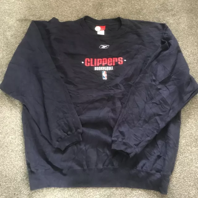 Reebok Los Angeles Clippers Basketball Blue Sweatshirt Used Men's Size 2Xl B41
