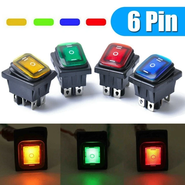 Langlebig Wippschalter 6-Pin Auto Boot DC 12 V Ein-Aus-Ein Kippschalter