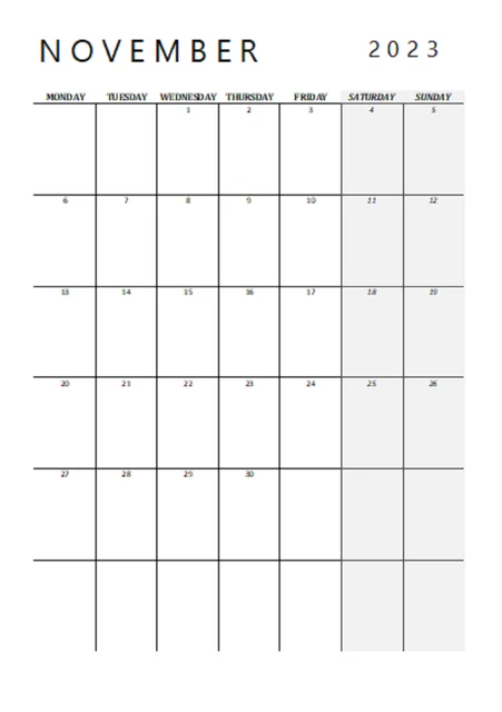 2023 CALENDAR PRINTABLE PORTRAIT, Monthly Calendar Planner DOWNLOAD PDF ...
