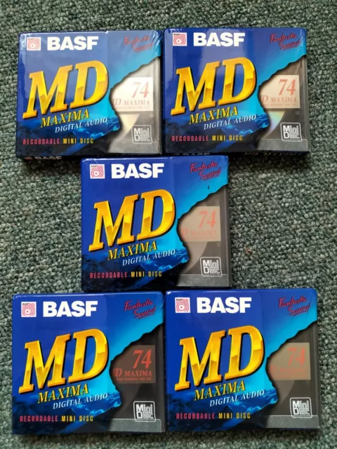 5x BASF-EMTEC MD74 Maxima Minidisc NEU OVP