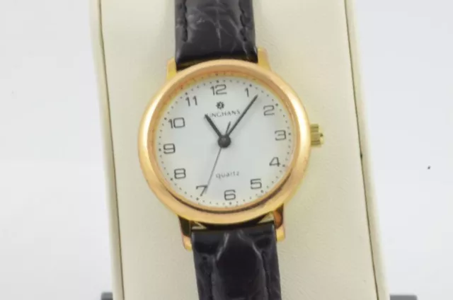 Junghans Damen Uhr 24Mm Stahl Vergoldet Vintage Rar Mit Leder Band 11 Armbanduhr