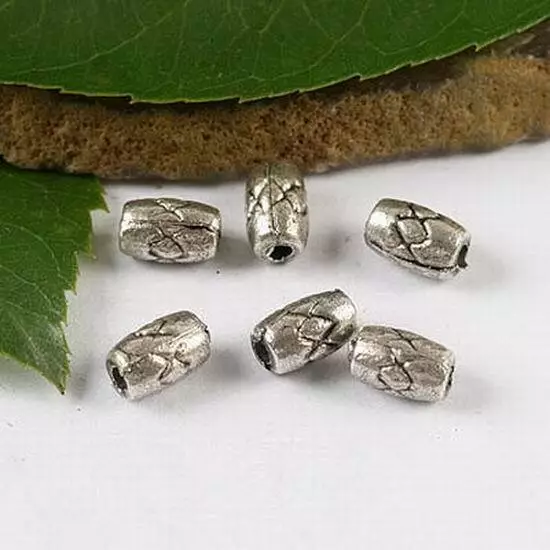 40pcs 7.7*5mm Tibetan Silver Columniform Spacer Beads H1583