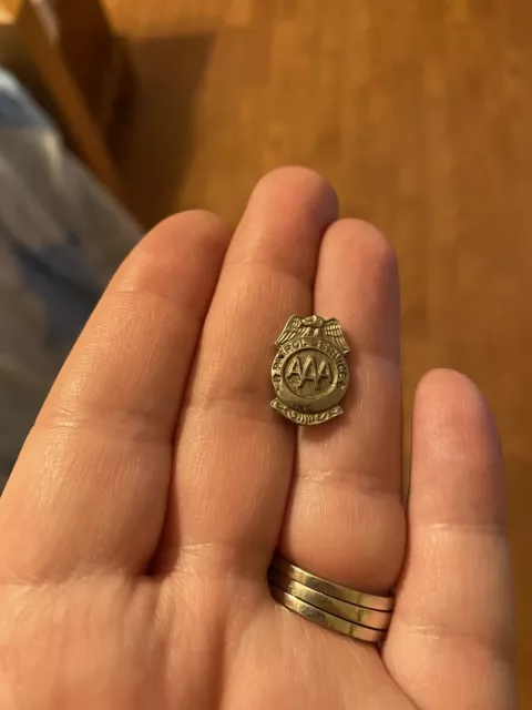 AAA Patrol Service Mini Badge - Vintage American Automobile Association Pin