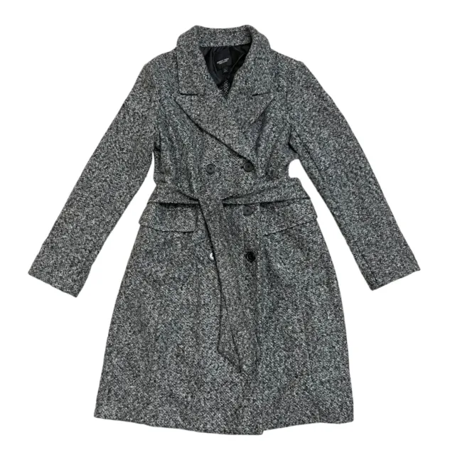 Simply Vera Vera Wang Women’s Size L Grey Black Double Brasted Coat Jacket NWOT
