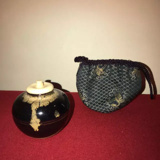 Tea Caddy Ceremony Chaire Pottery Container Japanese Traditional R-94