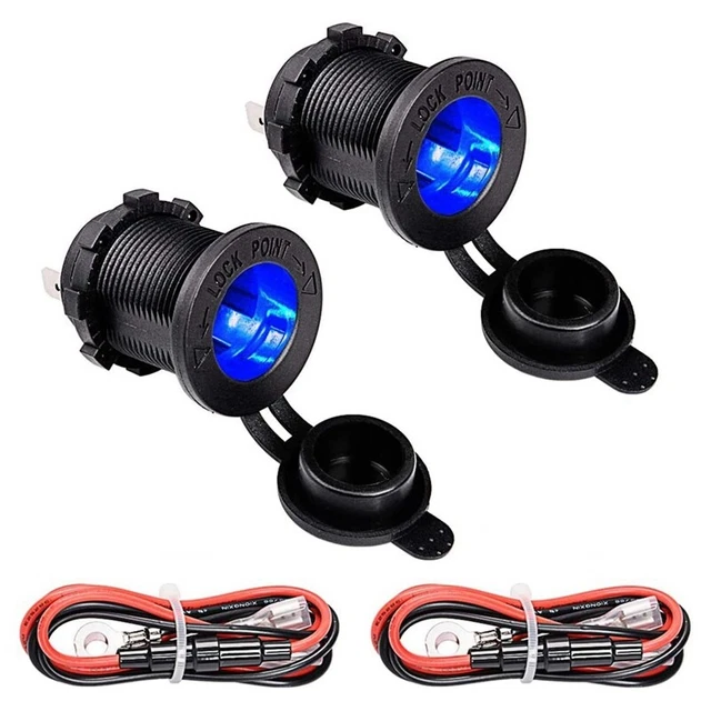 2 Pack  Lighter with  LED Indicator, Car Lighter  Socket 0.6 M Connection4457