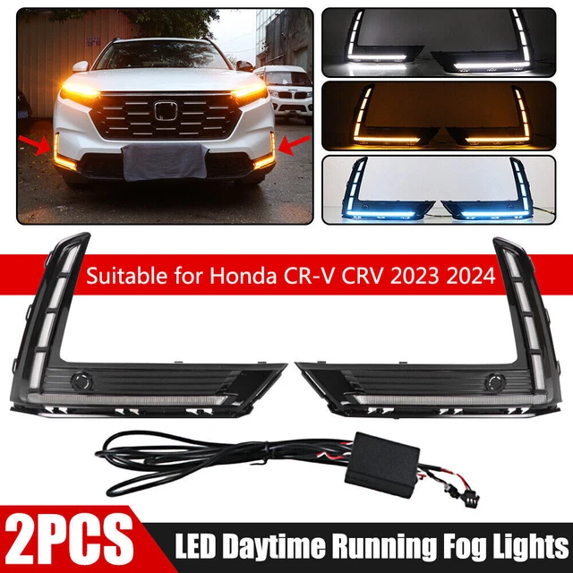 PAIR FOR HONDA CRV CRV 2023 2024 DRL LED Daytime Running Light Fog