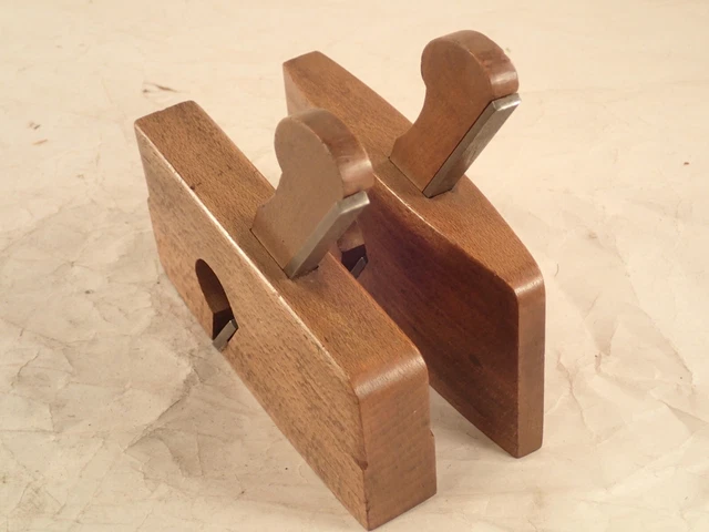 NICE ! Matched Pair of Coachmaker Compassed Rabbet Molding Planes 7/8" Cut 5