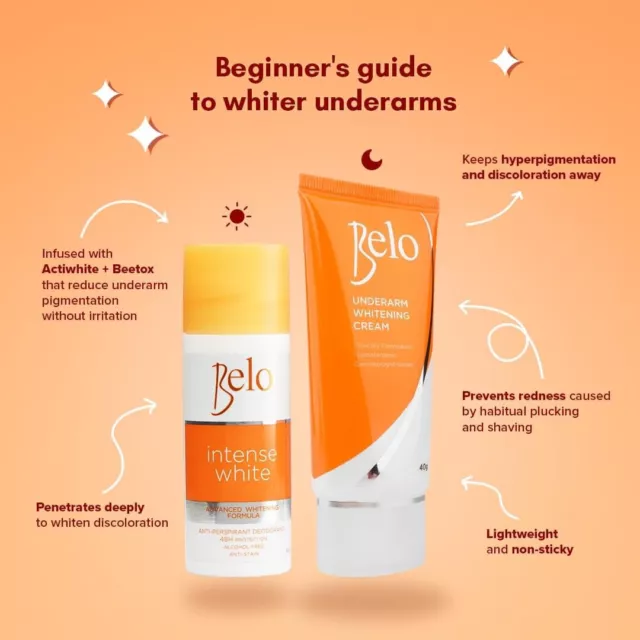 ⭐️⭐️BeloIntensive Underarm Whitening Cream 40g With BeloRoll On Best Seller⭐️⭐️