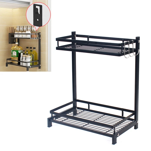 2 Layer Stainless Steel Over Sink Dish Drying Rack Drainer Kitchen Holder Shelf