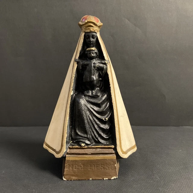 NOTRE DAME DE LIESSE VIERGE NOIRE En Plâtre sculpture Estampillée ...