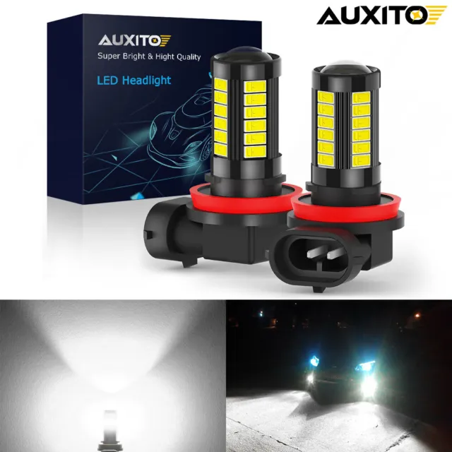 2X AUXITO H11 H16 H8 LED Fog Driving Light 6000K Super Bright Bulb White 6G33 UK