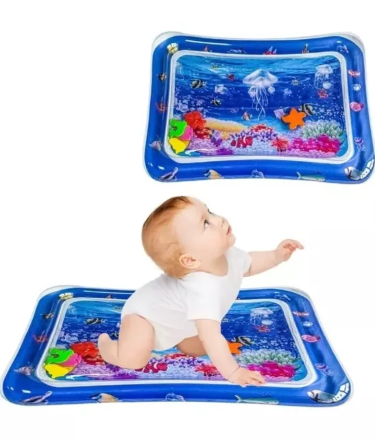 Inflatable Water Play Mat for Infant Baby Toddler Kid Tummy Time Sensory Toys 2