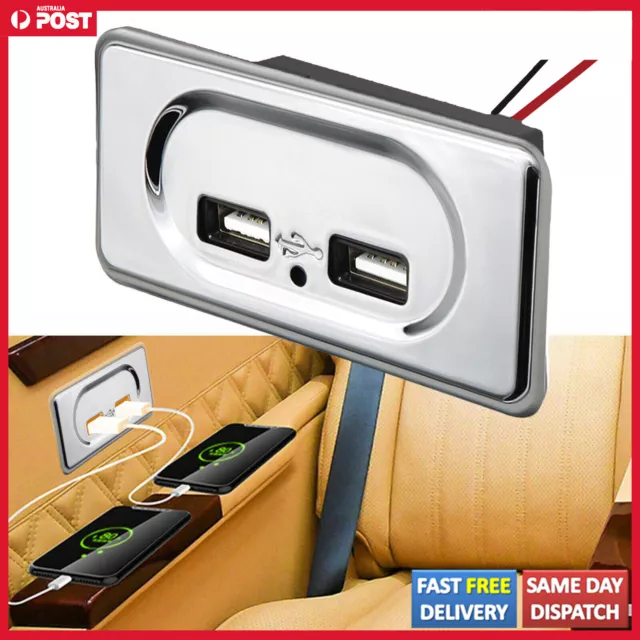 3.1A 12V Dual USB Ports Fast Charger Socket Power  Outlet Panel Caravan RV