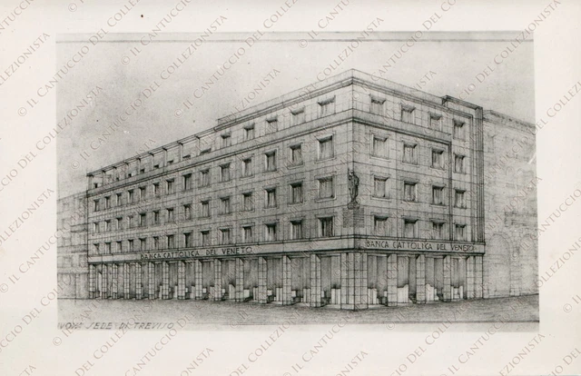 TREVISO Progetto Banca Cattolica del Veneto nuova sede RARA Foto Cartolina